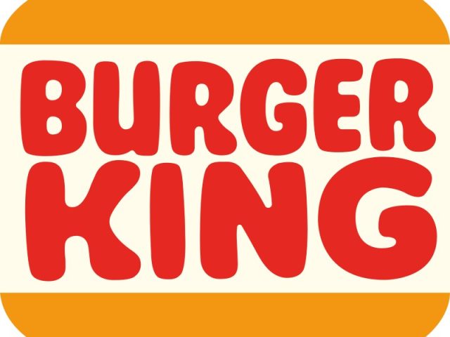 Logo Burger King en forme de bun avec le texte encadre par deux moities de pain, version 1969
