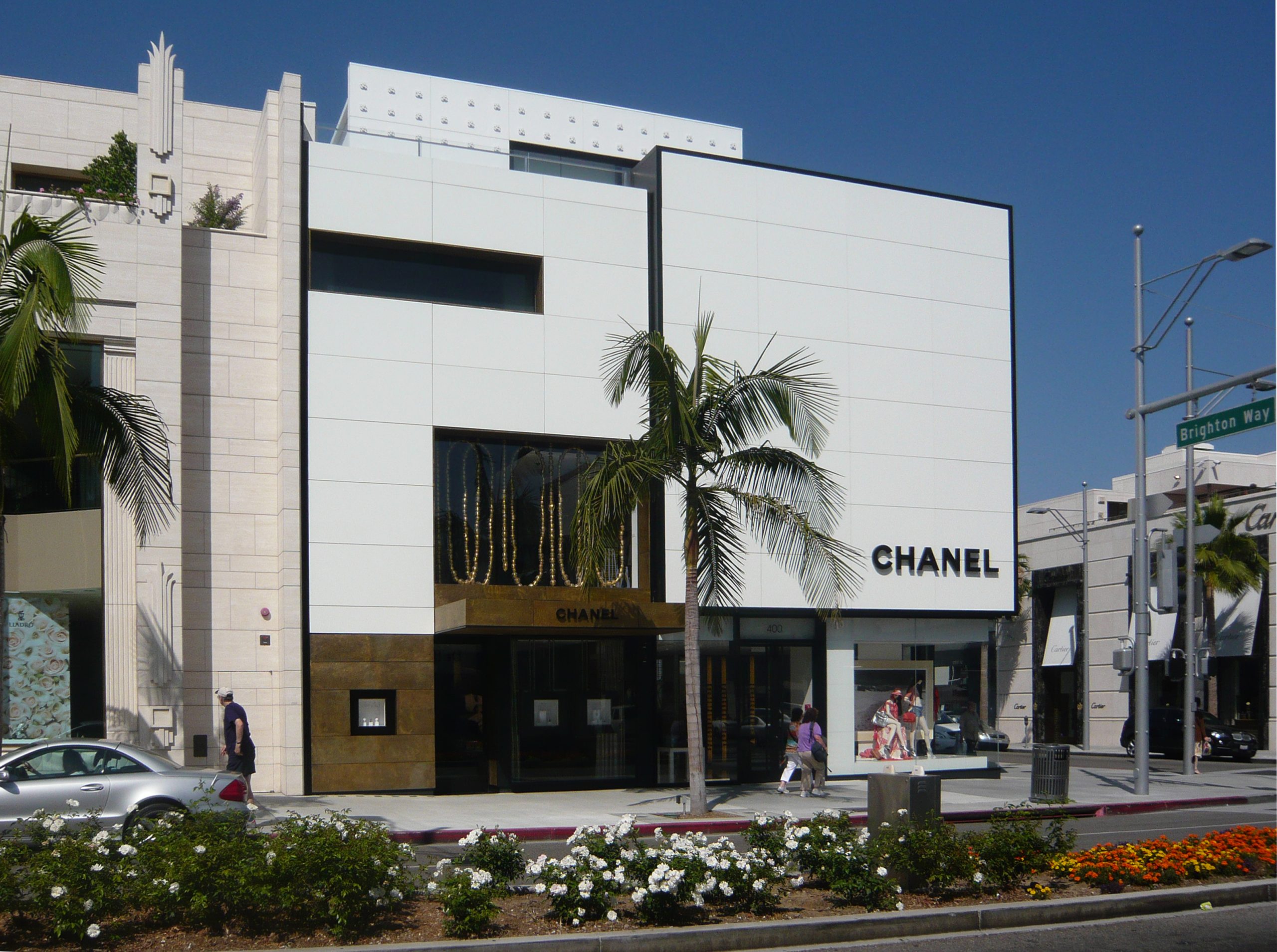Boutique CHANEL sur Rodeo Drive à Beverly Hills, enseigne à l'entrée